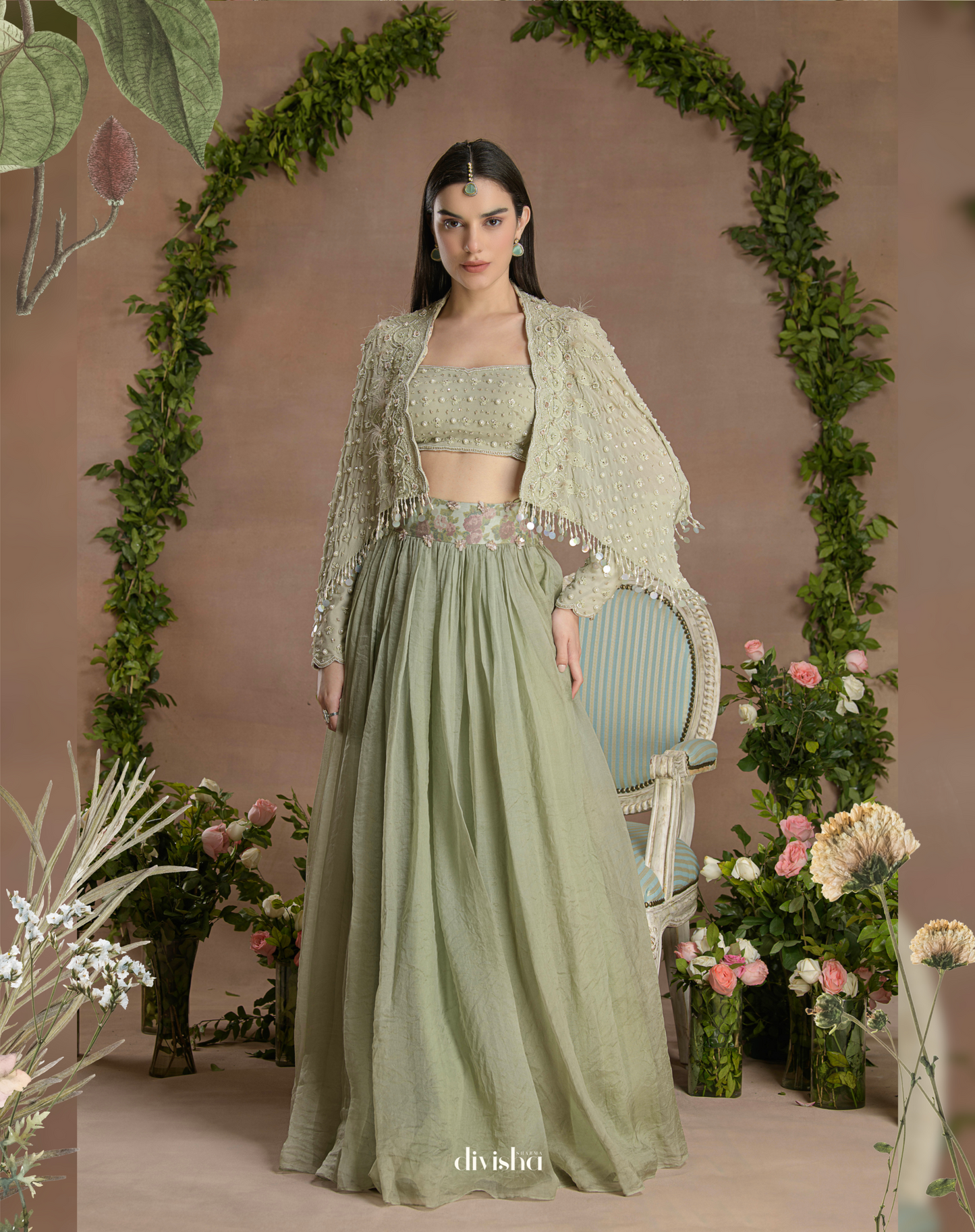 Caelia cape lehenga set