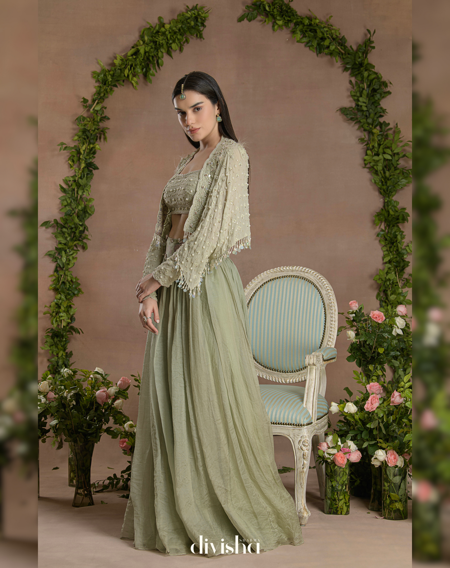 Caelia cape lehenga set