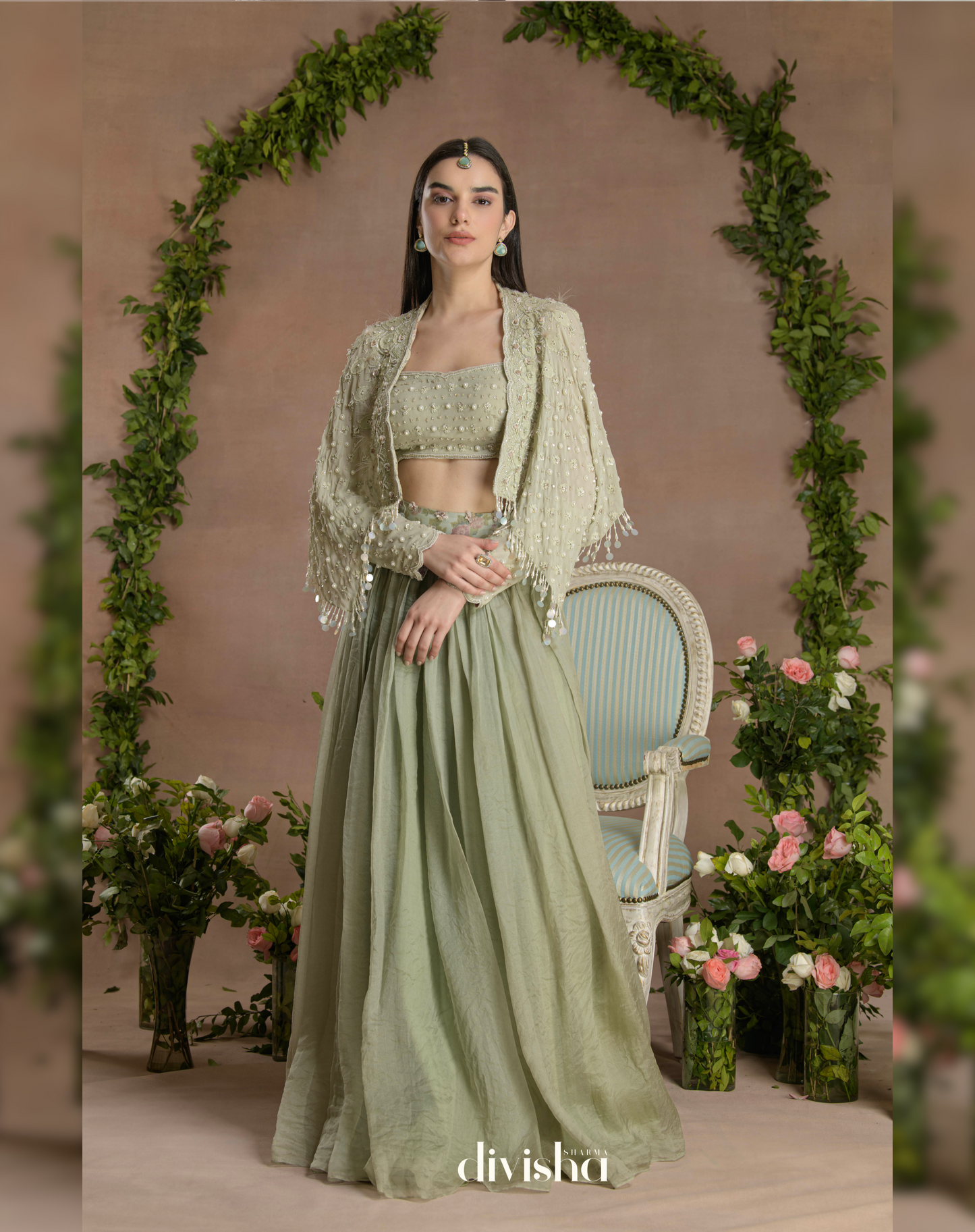 Caelia cape lehenga set